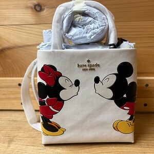 Kate Spade White Mini Bag with Mickey and Minnie Design